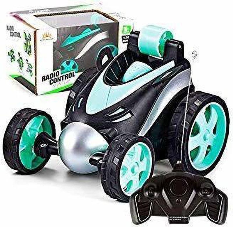 Kiddiland Remote Control Car RC Stunt Vehicle 360°Rotating Rolling Radio Control Electric Race  (Blue)