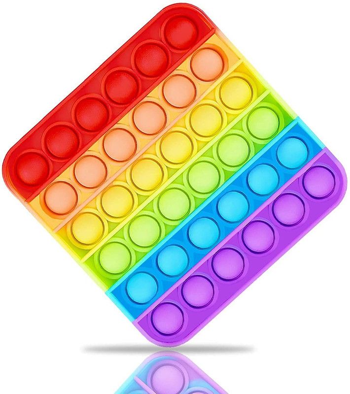 Cyrus Pop it Fidget Toys, Push Bubble Fidget Sensory Toy,Autism Special Needs Silicone Stress Relief Toy, Great Fidget Toy Sensory Toys Novelty Gifts for Girls Boys Kids Adults (Square Rainbow)  (Multicolor)