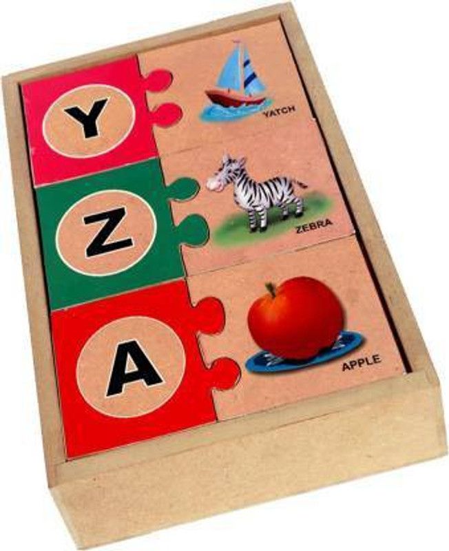 Haulsale Unique Educational Jigsaw Wooden Alphabet Puzzle (ABCD With Images) (1 Pieces)  (Multicolor)