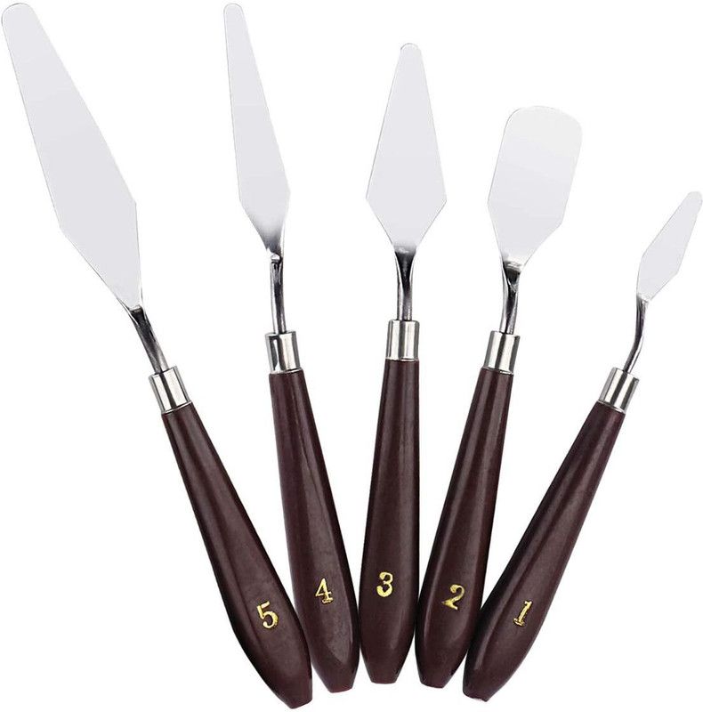 Akshar Art N Craft Stainless Steel Painting Knives for Artists - Set of 5
