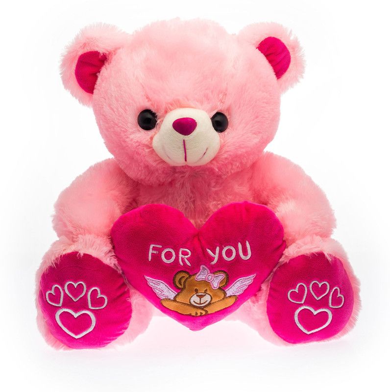 Dimpy Stuff Dimpy Bear W/Heart For U Emb. Pink - 30 cm  (Red)