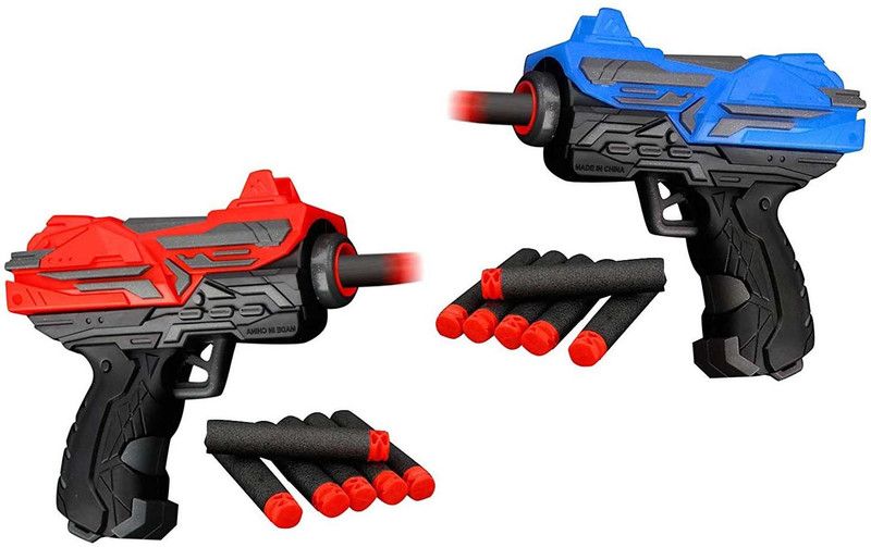 Kiti Kits Best High Speed Soft Bullet Pistol Shooting Game (2 pistol and 14 bullet Included) Guns & Darts  (Red)