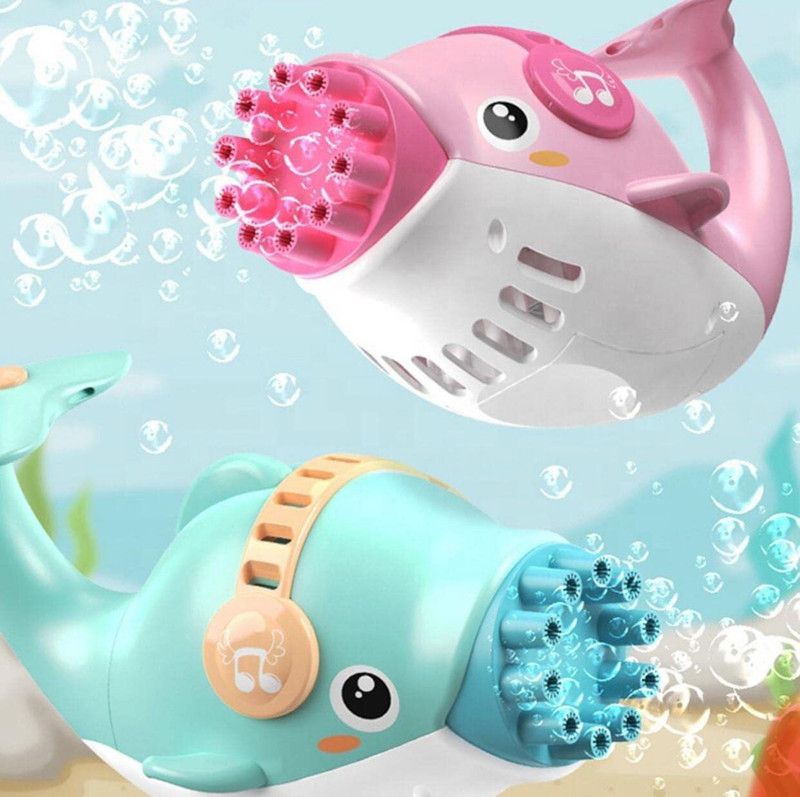 BINDAL TRADERS Dolphin Gatling Bubble Gun, 10-Holes Electric Bubble Maker Water Gun  (Multicolor)