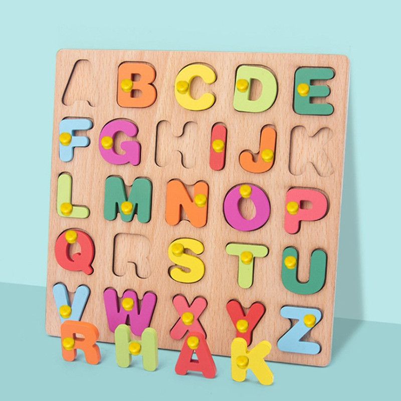 blue seed Alphabets&Numbers Learning Puzzle ABC matching toy Baby Educational brain tester  (Beige, Multicolor)