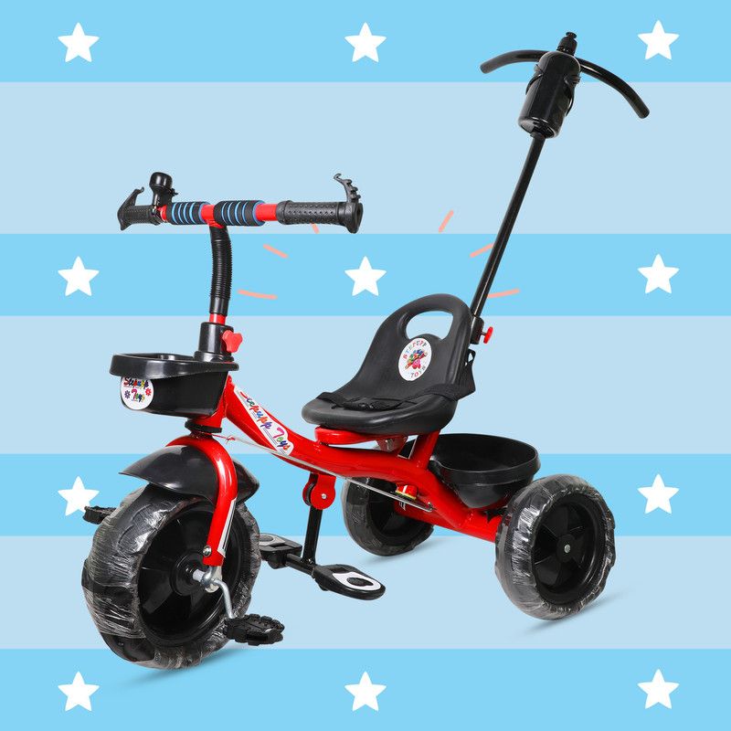 Stepupp Grow STP G RED HANDLE FRONT AND BACK BASKET FOR INFANTS-04 Tricycle  (Red, Black)