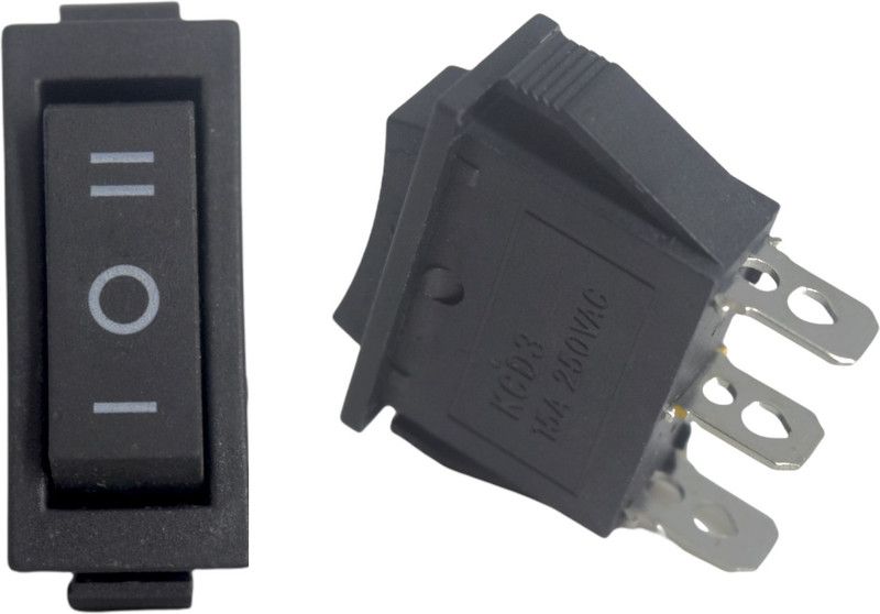 KCD 3Pcs Toggle Rocker Medium Long Switch SPDT 3Pin 3 Positon ON/Off/ON AC 20A/250V Electronic Components Electronic Hobby Kit