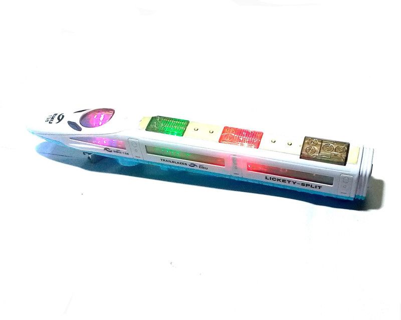 OM Go High Speed Bullet Train Toy 3D Lighting And Musical Fun Sounds Toy for kids Birthday gift - 38/7 cm  (White, Blue)