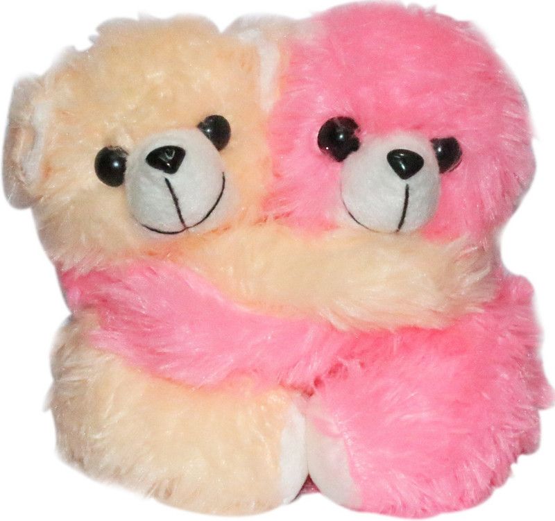 GN Enterprises 20cm Twin Hug Teddy Bear - 20 cm  (Cream, Pink)