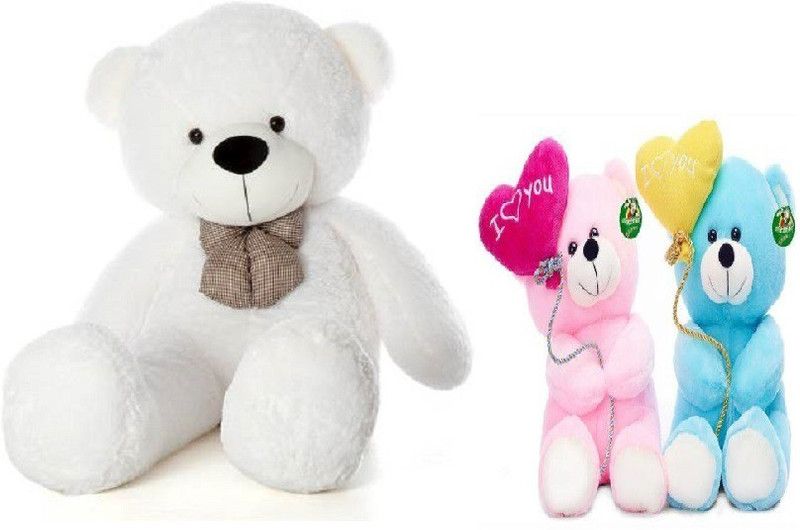 PMP TOYS Long Cute Teddy Bear With I Love You Soft Ballon Teddy Bear - 90.0229999999998 cm  (Multicolor)