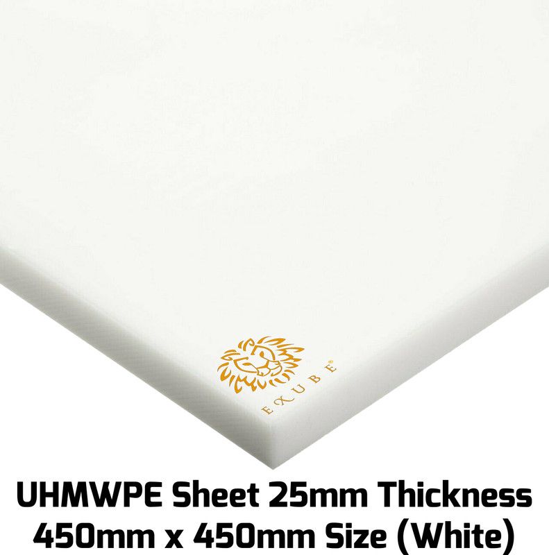 EXUBE UHMWPE Sheet 25mm Thickness 450mm x 450mm (White) Electronic Components Electronic Hobby Kit