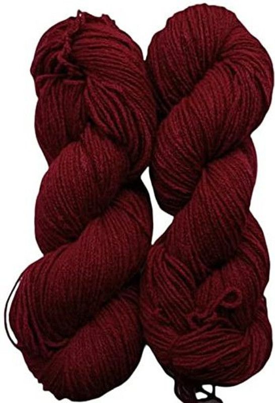 JEFFY Oswal Knitting Yarn Martina Wool, Crave Wool Dark mehroon 600 gm Shade no-19