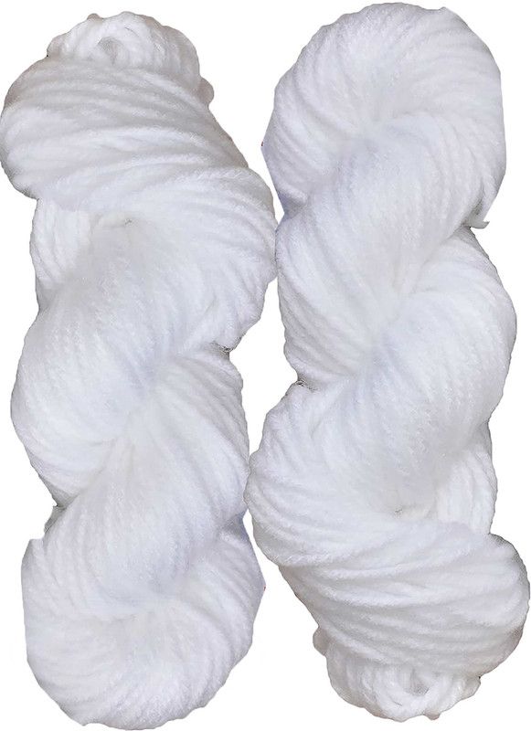 M.G Enterprise Vardhman Knitting Yarn Thick Chunky Wool, White 400 gm M-G