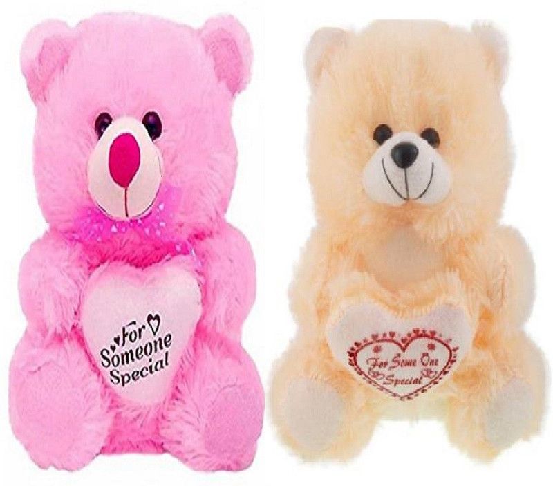 Tashu Collection Soft Huggable Pink & Beige Teddy Bear For Kids.. - 24 cm  (Pink, Beige)
