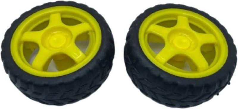 Mechanic37 2 Pcs of Robot Car Wheels For BO Motor Yellow 65mm×30mm DIY Projects Electronic Components Electronic Hobby Kit