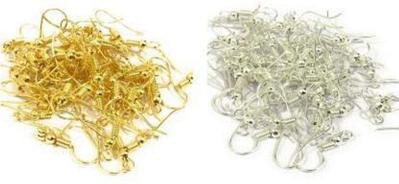 Crafto Ear Hook Combo(Golden & Silver Color) For Jewelry Making (Pack Of 30 Gram)