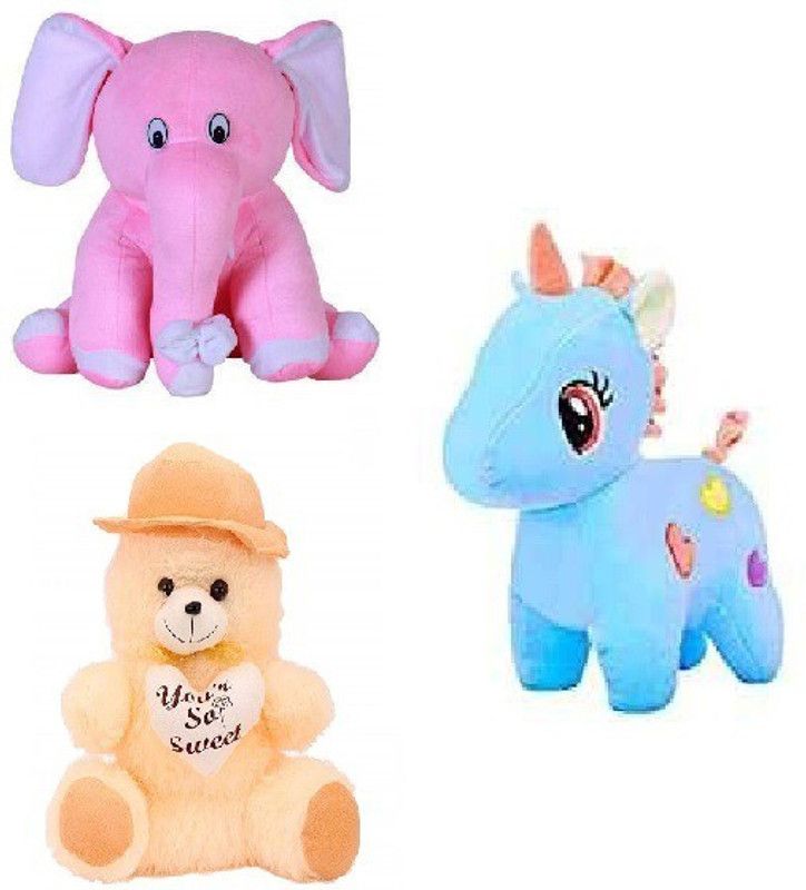 MDTradingCompany Soft toy pink elephant-pich cap-B-unicorn for kids-25-30  (Multicolor)