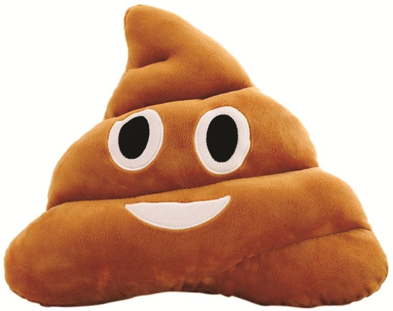 Skylofts Stuffed Soft Poop Smiley Emoji Laughing Cushion PIllow - 26 cm  (Brown)