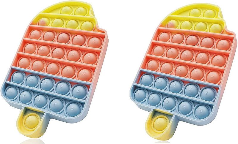 VIBOTON Pop it Fidget Toys, Kids Toys, Push Fidget Sensory Rainbow Toy, Stress Relief Figit Toy, Popit Birthday Gift for Girls Boys Children Adult Kid (3 Color Candy Pack of 2)  (Multicolor)