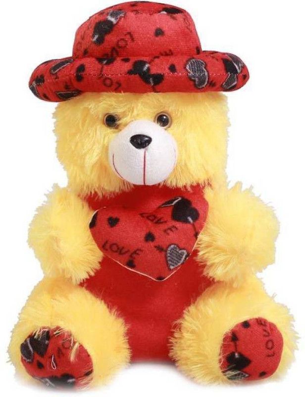 Kashish gift gallery Cream & red Cap etddy Bear 30 CM - 15 inch  (Red)