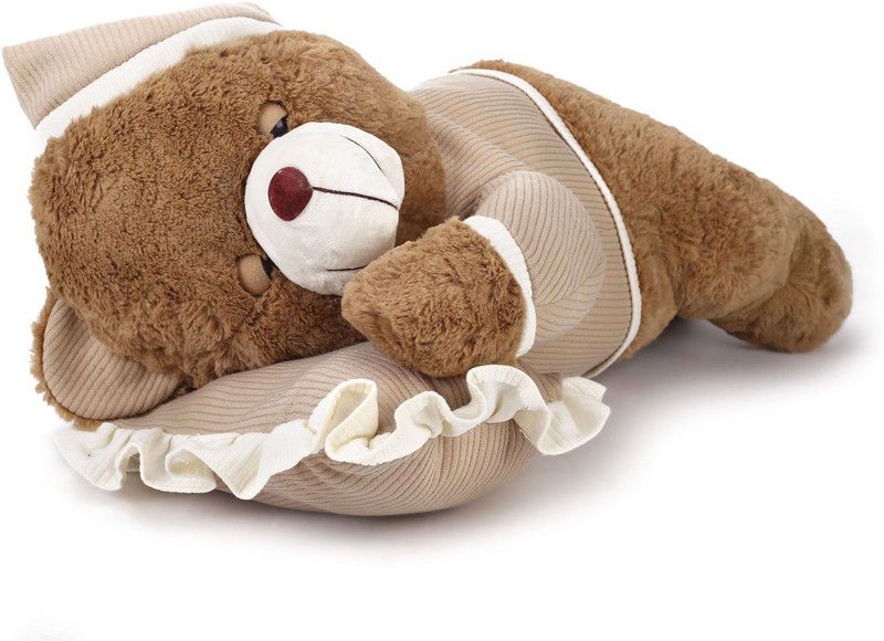 Starwalk Sleeping Bear Plush Brown Color - 56 cm  (Brown)