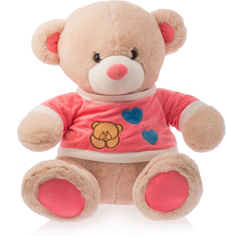 Dimpy Stuff Dimpy Bear W/T-Shirt Brown - 40 cm  (Red)