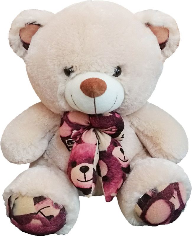 My Baby Excels Brown bear Plush with Printed Bow 35cm - 35 cm  (Brown)