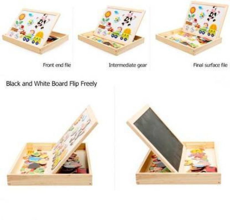 CrazyBuy Wooden Animal Magnetic Drawing  (Multicolor)