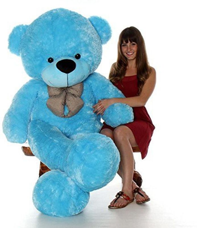 MADDIE 3 feet blue teddy bear for girl & americain style (90cm) - 90.2 cm  (Blue)