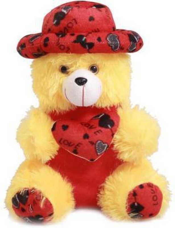 fluffies Original Premium Quality Yellow Cap Teddy, Ultra Soft & Non Toxic, Kids Best Companion - 30 cm  (Multicolor)