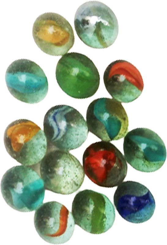 Jiyansh Traders 15 Pcs Multicolour Glass 20-25 mm Kanche in Outdoor Toy 15 Pieces  (Multicolor)