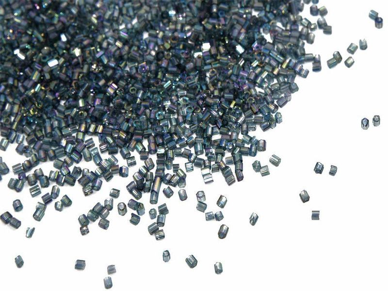 ZILZAA Saphire Blue Rainbow 2 Cut Beads/Glass Seed Beads--8/0-3.0 mm--100 Grams/Standard Quality, for – Jewellery Making, Beading, Embroidery, Art and Craft