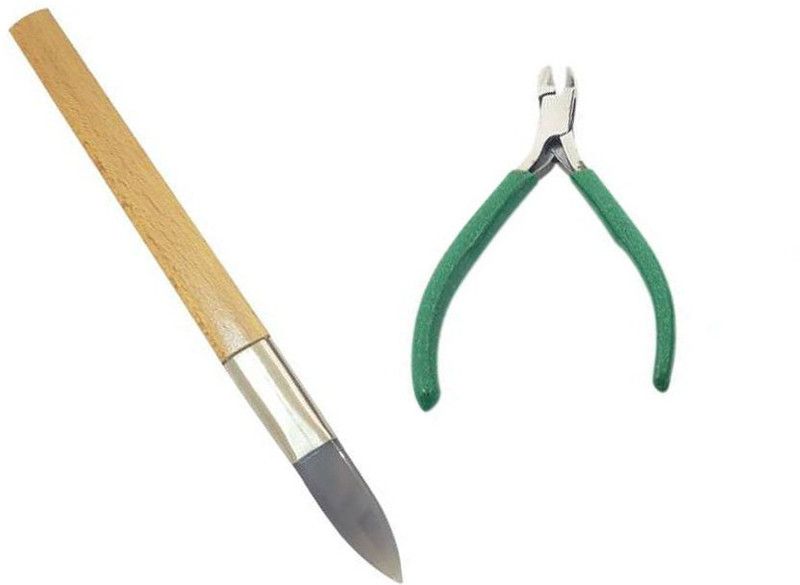 TOOLBUX Pack of 2 Items : Agate Burnisher and Cutter Plier