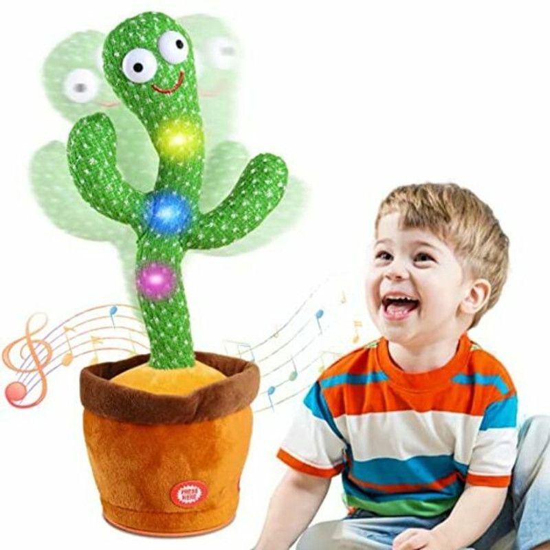 3 Jokers Talking & Dancing Cactus Can Sing Wriggle & Repeat What You Say Baby Toy  (Green)
