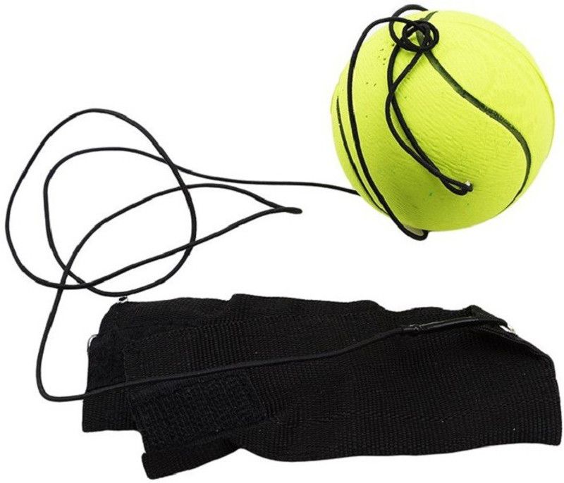 Trendegic Throw Back Bounce Ball with Wrist band For Kids(Min. Age 4 years)  (Yellow)