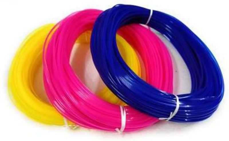 vahvaa Plastic broom wires for craft works, basket making, flower vases making, chair making, pack of 3 Colours, Blue, Pink and Yellow colours
