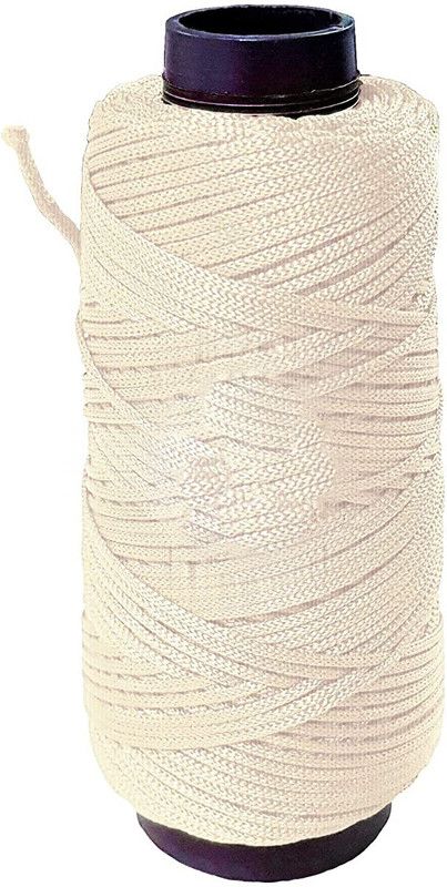 Tiptop Decoration Premium Macramé 4-Ply Nylon Thread (Pack of 1 Spool; 100 Meters) (Ivory White)