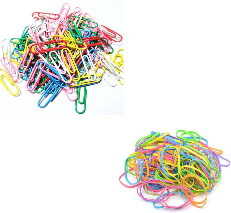 AN Sunshine Paper Clips Multi Round & Rubber Band Multi Big