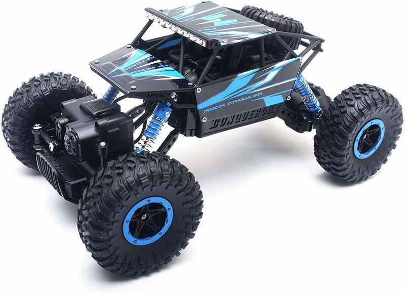 BabyBliss 1:18 Rechargeable 4Wd 2.4GHz Rock Crawler Off Road R/C Car Monster Truck Kids Toys | Remote Control Cars for Kids  (Blue)
