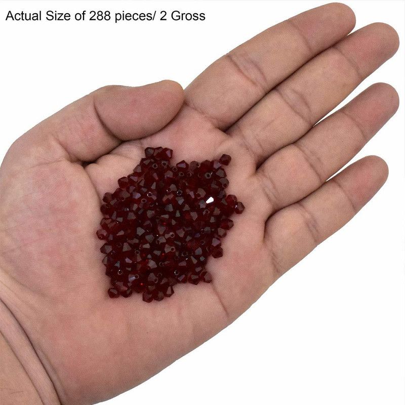 Crafto Crystal Beads Bicone Beads for Craft and Jewellery Making