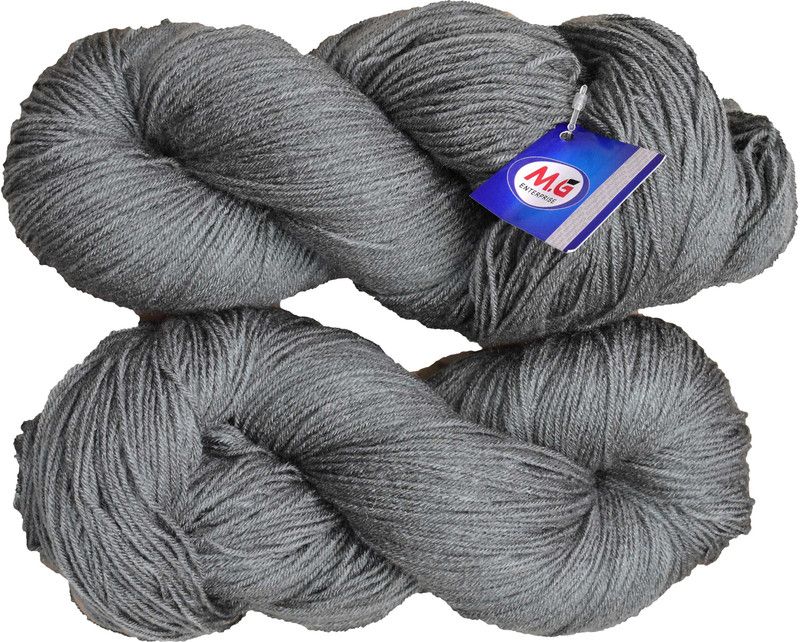KNIT KING Tin Tin Steel Grey (200 gm) Wool Hank Hand knitting wool / Art Craft soft fingering crochet hook yarn, needle knitting yarn thread dyed