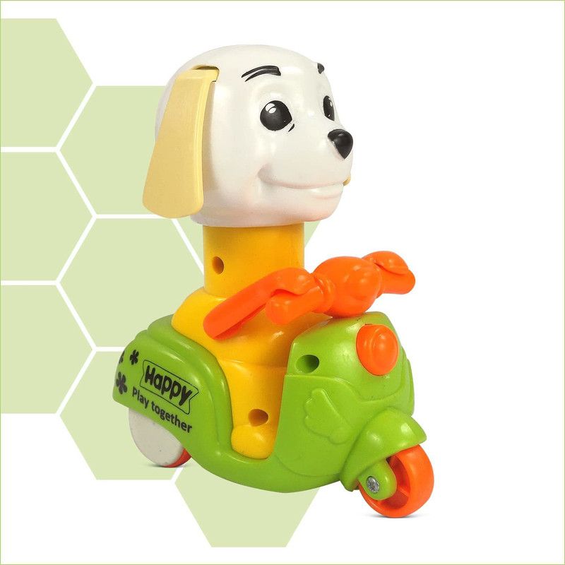 Archana Novelty Non-Toxic Unbreakable Dog Cute and Colorful Push/Press & Go Toy Scooter Tricycle  (DOG, Pack of: 1)