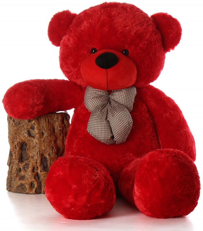 VENTP PRODUCTION 3 Feet Teddy Bear With Neck Bow - 91 mm  (Red)