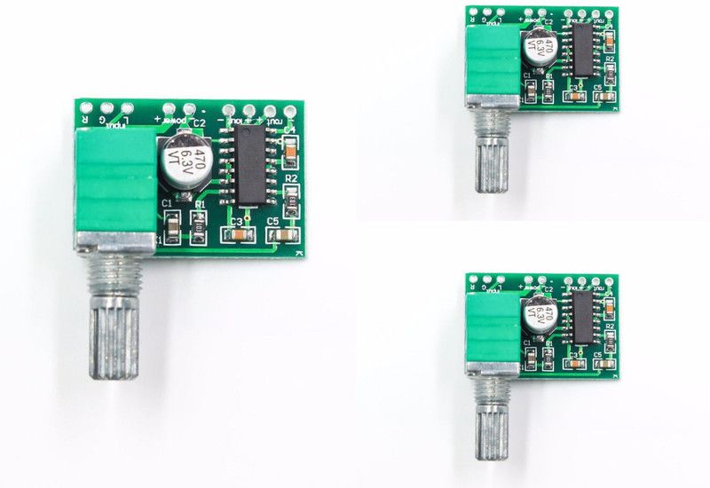DHRUV-PRO 3-Pic PAM-8403 Audio Amplifier Board with Volume Control 2 channel 3w - 5v power amplifier board Electronic Components Electronic Hobby Kit