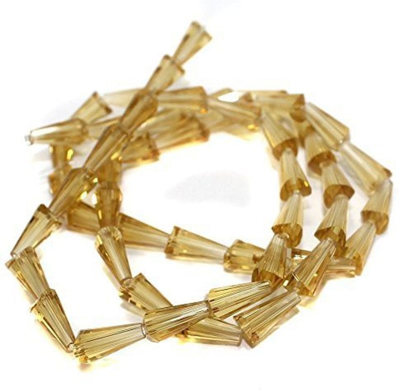 Crafto Crystal Glass Beads Cone 12x6 mm for Jewellery Making, Beading, Crafts Work and Embroidery Work
