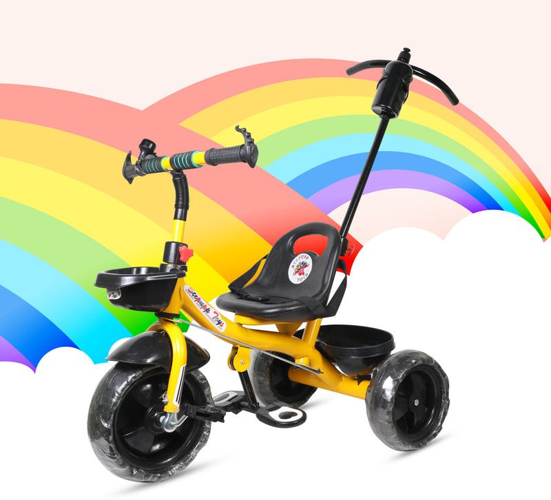 DUGGY DGY YELLOW FRONT AND BACK BASKER FOR BABY-01 Tricycle  (Yellow)