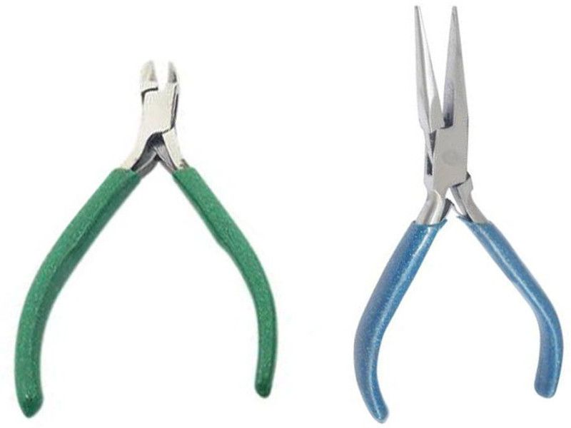 TOOLBUX Pack of 2 Items : Cutter Plier and Flat Nose