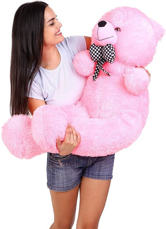 Gking 3 Feet Stuffed Spongy Hugable Imported Teddy Bear - 91 cm  (Pink)