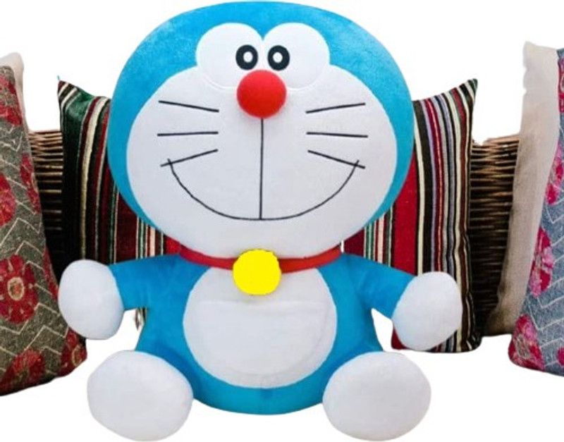 Retesh Enterprises Cuddly Huggable Soft Toy | Comfortable Soft Huggable Doremon Stuffed Toy - 24 cm  (Multicolor)