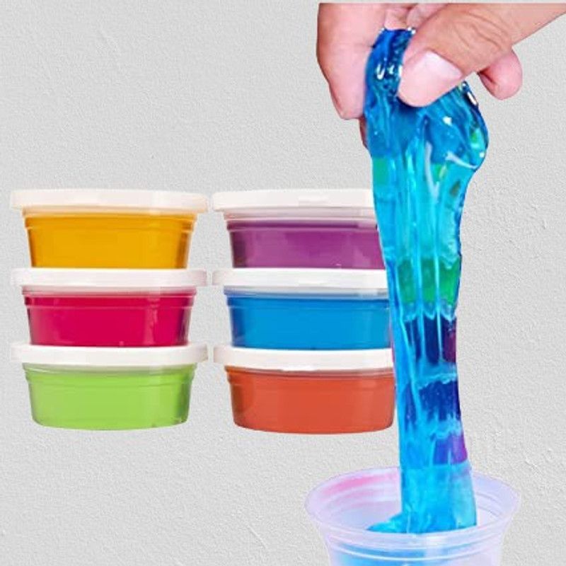 GUNGUN DIY Slime Kit Pack of 6 Crystal Clay Toys | DIY Toy Mud Clay Soft Toy . Multicolor Putty Toy