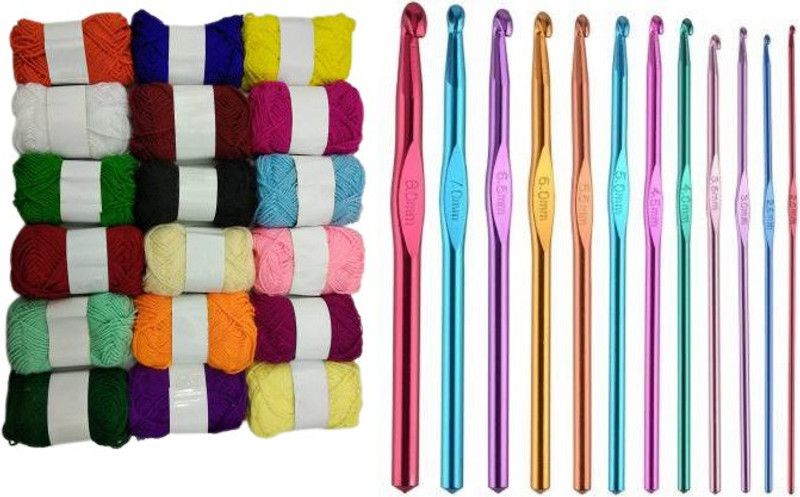 Udhayam premium quality hand knitting woollen thread for arts and craft with 12 aluminium knitting needle.(design no 13